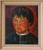 Школьница-бурятка. Холст, масло, 50х60, 1969 г.