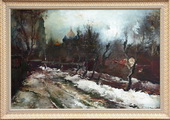 Весенняя дорога. Холст, масло, 80х120, 1995 г.