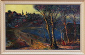 Сумерки в Загорске. Холст, масло, 78х128, 1990 г.