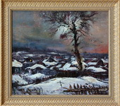 Зимний вечер. Холст, масло, 61х72, 1990 г.