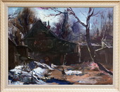 На дворе. Холст, масло, 90х110, 1984 г.