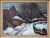 Во дворе Овражного переулка. Холст, масло, 90х120, 1988 г.