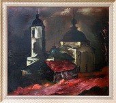 Разрушенная церковь. 41 г.од. Холст, масло, 100х115, 1989 г.