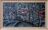 Деревенский пейзаж. Холст, масло, 71х120, 1966 г.