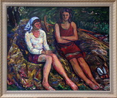 г. Загорск. На сенокосе. Холст, масло, 100х120, 1977 г.