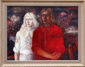 Двое. Орг., темпера, 80х100, 1984 г.