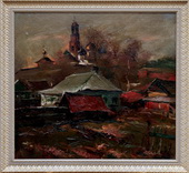 Закат у Лавры. Холст, масло, 100х92, 1985 г.