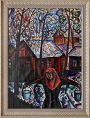 В деревне. Карт., масло, 72х100, 1968 г.