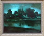 Пушкарская слобода. Орг., масло, 80х100, 1989 г.